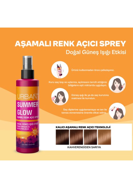 Summer Glow Aşamalı Kalıcı Renk Açıcı Saç Spreyi - 150 ML