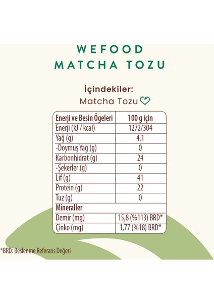 Matcha Tozu 50 gr 8681749104529 indirimleri
