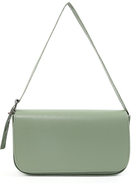 Mint Yeşil SHK183 Kapaklı Suni Deri Ayarlabilir Askılı Baget Model El, Kol ve Omuz Çantası