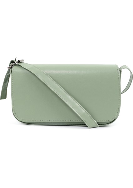 Mint Yeşil SHK183 Kapaklı Suni Deri Ayarlabilir Askılı Baget Model El, Kol ve Omuz Çantası