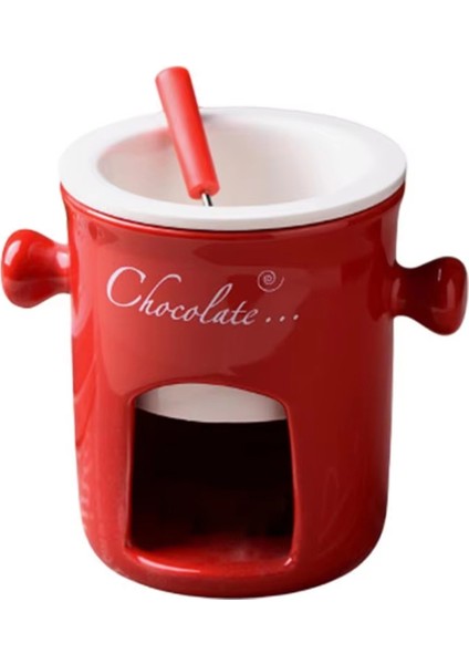 Fondü Kupa Seramik Çikolata Eritme Fondü Tenceresi Çikolata Fondü Kupaları Atıştırmalık Şekerleme Çikolata Eritme Tenceresi Kırmızı (Yurt Dışından)