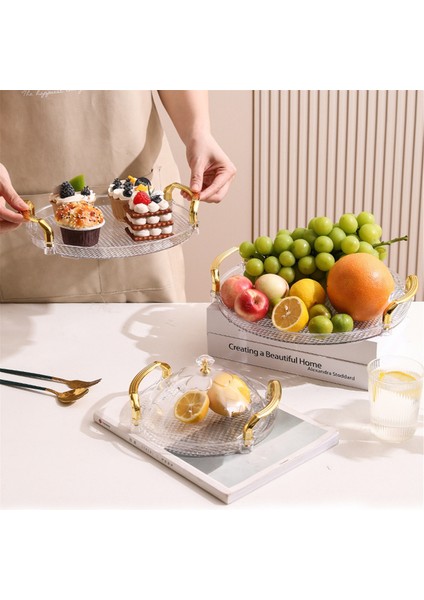 Pasta Standı, Kapaklı Yuvarlak Tepsi, Saplı Çok Amaçlı Tepsi Çay Kahvaltı Ofis Sehpa Büyük (Yurt Dışından) fiyatları