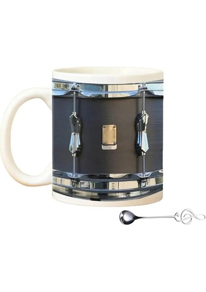 Vintage Davul Tasarım Kupalar 350ML Seramik Bardak Çay Kahve Meyve Suyu ve Süt Içecek Kapları Ev Ofis Masaüstü Kalem Tutucu Davulcular (Yurt Dışından)