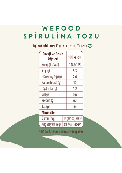 Organik Spirulina Tozu 100 gr 8681749104406 fiyatları