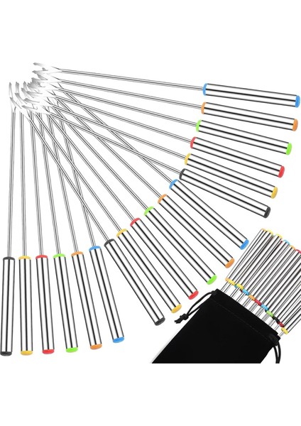 Peynir Çikolata Kavrulmuş Hatmi Tatlı Et Için Isıya Dayanıklı Saplı Fondü Çatalı (Yurt Dışından)