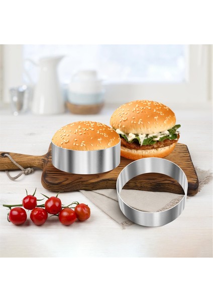 6 Adet Hamburger Ekmeği Halkaları, Burger Kalıbı, Pişirme Için 4 Inç Büyük Halka Kalıpları, Kızarmış Yumurta, Çörek, Krep Için Pişirme Halkaları (Yurt Dışından) modelleri