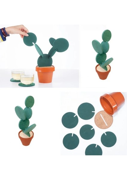 Kaktüs Bardak Altlıkları Isı Yalıtımı Kendin Yap Ev Sofra Takımı Kahve Kupası Tutucu Bardak Altlıkları Zarif Kaktüs Bitkisi Şekli (Yurt Dışından) modelleri