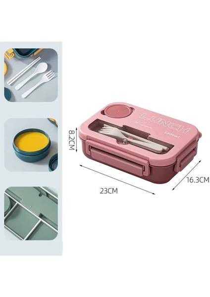 Yetişkinler ve Öğrenciler Için Çatal Bıçak Takımlı, 4 Bölmeli, Sızdırmaz, Mikrodalga ve Bulaşık Makinesinde Yıkanabilir Bento Öğle Yemeği Kutusu B (Yurt Dışından) fiyatları