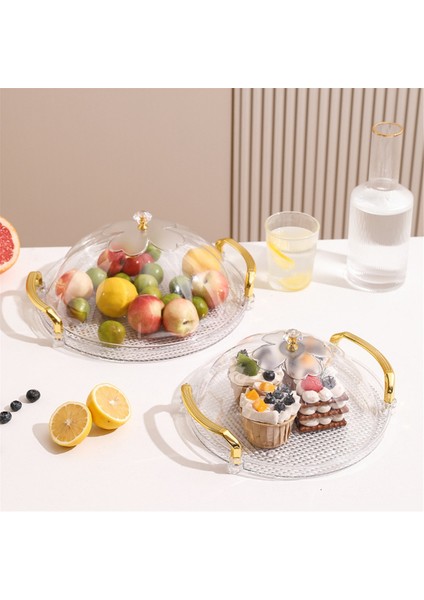 Pasta Standı, Kapaklı Yuvarlak Tepsi, Saplı Çok Amaçlı Tepsi Çay Kahvaltı Ofis Sehpa Ekstra Büyük (Yurt Dışından) indirimleri