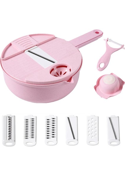 Çok Amaçlı Sebze Dilimleyici Patates Soyucu Havuç Soğan Rende Süzgeçli Sebze Kesici 12'si 1 Arada Mutfak (Yurt Dışından)