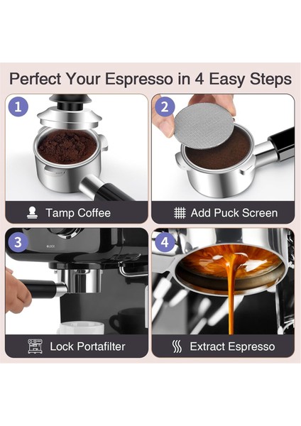 Breville Barista Express Barista Pro Espresso Makineleri Için 54 mm Dipsiz Portafiltre, Puck Ekranı, 3 Kulaklı Başlık (Yurt Dışından) modelleri