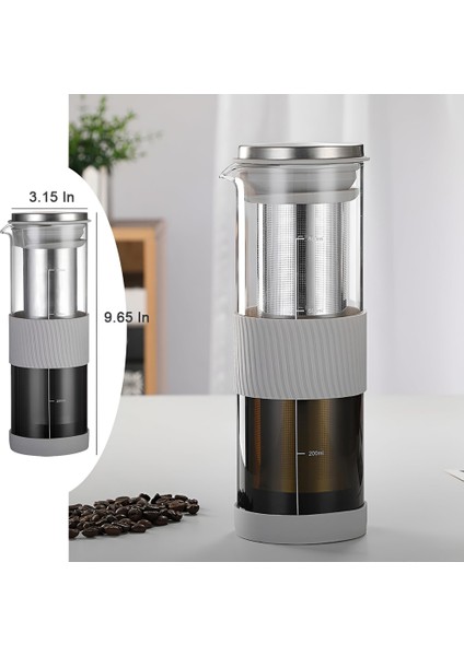 Hava Geçirmez Soğuk Demleme Kahve Makinesi ve Çay Demleme Aparatı - Buzlu Kahve Demleme Için 800ML Cam Sürahi, Cam Kahve Potu (Yurt Dışından) fırsatları
