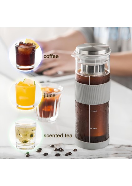 Hava Geçirmez Soğuk Demleme Kahve Makinesi ve Çay Demleme Aparatı - Buzlu Kahve Demleme Için 800ML Cam Sürahi, Cam Kahve Potu (Yurt Dışından) indirimleri