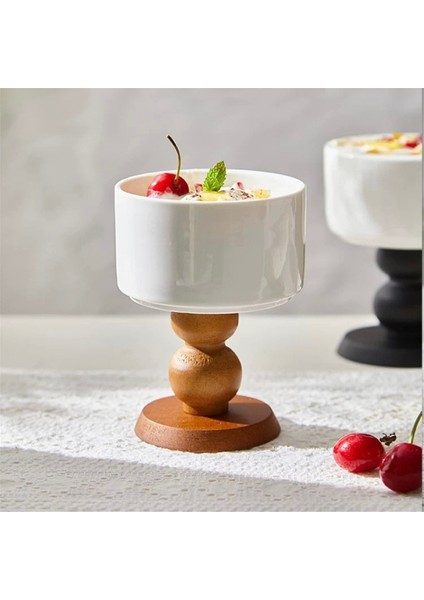 Seramik Tatlı Kaseleri Retro Seramik Kadeh Fransız Dondurma Kupası Puding Tatlı Kasesi Partiler Için Zarif Tasarım Siyah (Yurt Dışından) modelleri