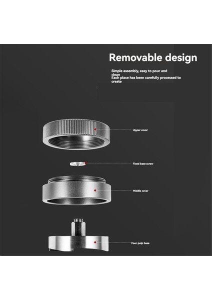 Kahve Tozu Pres Tamper Dört Kürek Taban Çelik Toz Çekiç Kendiliğinden Boşaltma Kahve Tozu Dağıtıcı Gri 53MM (Yurt Dışından)