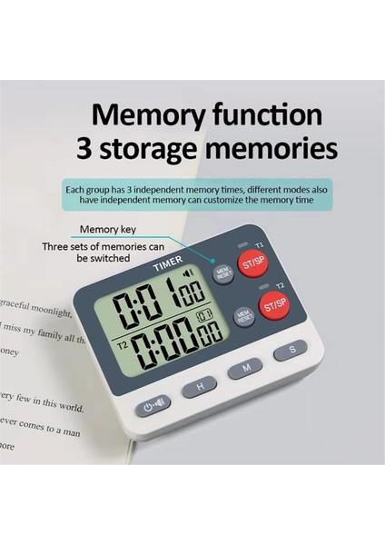 Dijital Mutfak Çift Grup Döngü Zamanlayıcısı Üç Zamanlama Seçeneği, Sessize Alma/kapatma Hafıza Fonksiyonlu Zamanlayıcı Yemek Pişirme Çalışma (Yurt Dışından) indirimleri