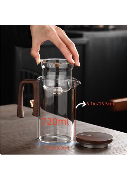 Manyetik Filtrelemeli Çaydanlık - Otomatik Çay Ayırma, Küçük Bel Tasarımı, Ofis Kullanımı Için Cam Çaydanlık (Yurt Dışından) indirimleri