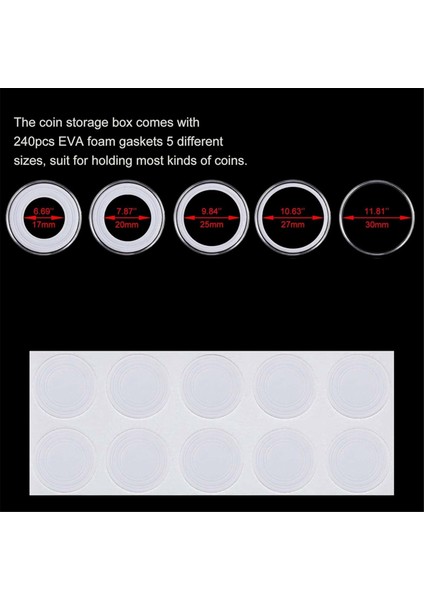 240 Adet 30MM Madeni Para Kapsülleri Koleksiyoncular Için Madeni Para Tutucuları, Köpük Contalı 5 Boyut (17/20/25/27/30MM) Madeni Para Kutusu (Yurt Dışından) modelleri