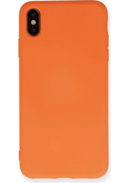 iPhone x Kılıf Nano Içi Kadife Silikon - Turuncu