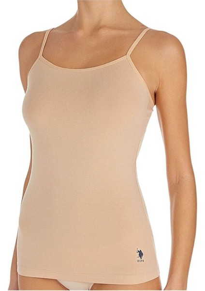 Lisanslı Pamuklu Kadın Ip Askılı Atlet 2 Adet / Ten