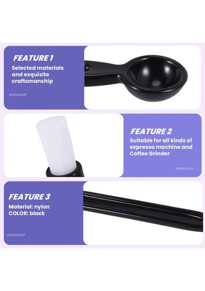 3 Adet Kahve Temizleme Fırçası Kaşıklı Kahve Makinesi Temizleme Fırçası Aracı Kahve Öğütücü Fırça Aksesuarları (Yurt Dışından) indirimleri