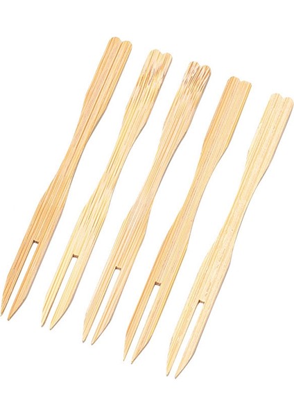 500 Adet Bambu Meze Çatalı, 3,5 Inç Mini Bambu Çatal, Tek Kullanımlık Ahşap Çatal, Küçük Meyve Yemek Çubukları (Yurt Dışından)