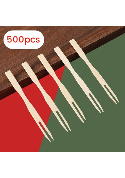 500 Adet Bambu Meze Çatalı, 3,5 Inç Mini Bambu Çatal, Tek Kullanımlık Ahşap Çatal, Küçük Meyve Yemek Çubukları (Yurt Dışından) fiyatları