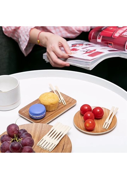 500 Adet Bambu Meze Çatalı, 3,5 Inç Mini Bambu Çatal, Tek Kullanımlık Ahşap Çatal, Küçük Meyve Yemek Çubukları (Yurt Dışından) fırsatları