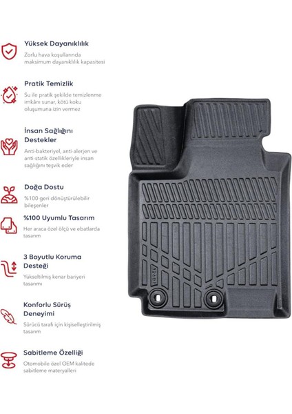 Seat Leon 2012-2020 Uyumlu Araca Özel Lüx 4d Paspas fiyatları