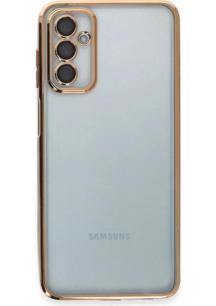 Samsung Galaxy M23 Kılıf Lensli Silikon - Gold