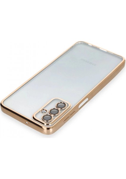Samsung Galaxy M23 Kılıf Lensli Silikon - Gold modelleri