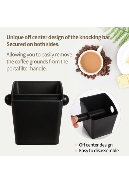 Espresso Knock Box Kare Yüksek Yan Duvar Sıçrama Önleyici Tasarım Knock Box Şok Emici Kaymaz Knock Box Espresso (Yurt Dışından) fırsatları