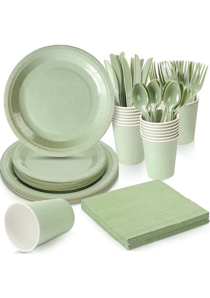 Adaçayı Katı Doğum Günü Parçası Y Malzemeleri Seti 16 Misafir Için - Tabaklar, Bardaklar, Çatal Bıçak Takımı, Peçeteler Dahil (Yurt Dışından)