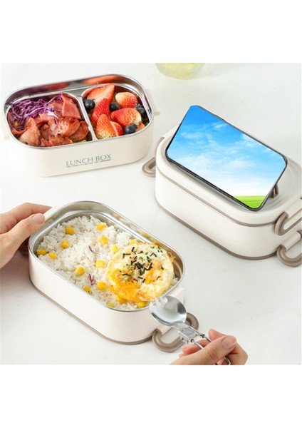 1500ML Çift Katmanlı Paslanmaz Çelik 304 Yalıtımlı Çantalı Termal Öğle Yemeği Kutusu Sızdırmaz Bento Kutusu Yetişkin Öğrenci Yemeği (Yurt Dışından) modelleri