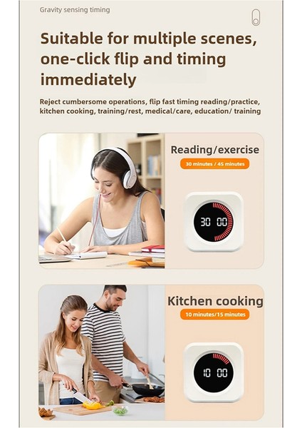 Üretkenlik Zamanlayıcısı Üretkenlik Küpü Zamanlayıcısı Yerçekimi Sensörü LED 4 Ön Ayarlı Zaman Çocuk Zaman Yönetimi Mutfak Geri Sayım Zamanlayıcısı (Yurt Dışından) modelleri