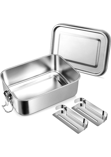 28OZ Bento Kutusu, Gençler Için Paslanmaz Çelik Öğle Yemeği Kutusu, 2 Esnek Bölmeli Metal Bento Kutusu, 850ML Öğle Yemeği Kutusu (Yurt Dışından)