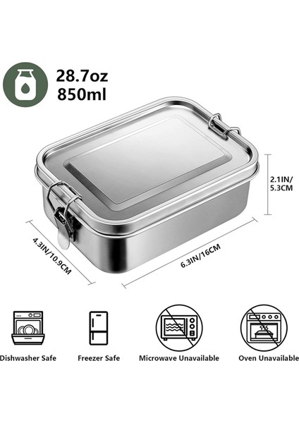 28OZ Bento Kutusu, Gençler Için Paslanmaz Çelik Öğle Yemeği Kutusu, 2 Esnek Bölmeli Metal Bento Kutusu, 850ML Öğle Yemeği Kutusu (Yurt Dışından) modelleri