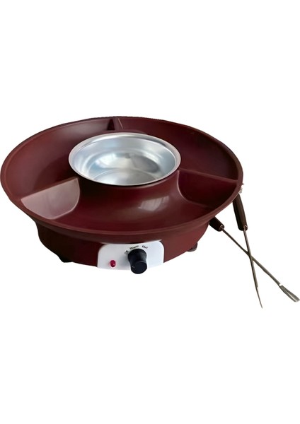 Elektrikli Fondü Seti, Çatallı, Çikolata Eritme Potu, Çikolata Eritme Şeker Eritme Fondü Potu Us Plug Kahve Rengi (Yurt Dışından)