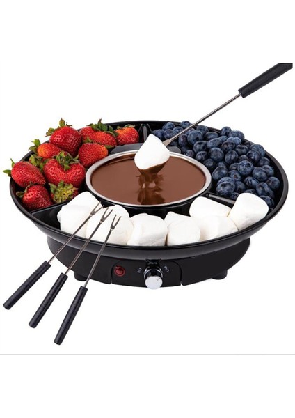 Elektrikli Fondü Seti, Çatallı, Çikolata Eritme Potu, Çikolata Eritme Şeker Eritme Fondü Potu Us Plug Kahve Rengi (Yurt Dışından) fiyatları