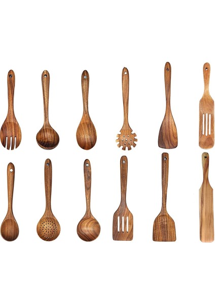 Ahşap Spatula Ahşap Kaşık Kızartma Spatulası Masif Ahşap Yüksek Sıcaklık Dayanıklı Çorba Kaşığı Boyasız Doğal Malzeme (Yurt Dışından)