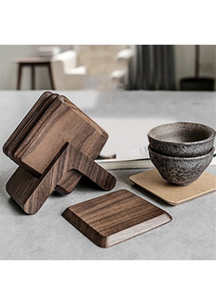 Siyah Ceviz Ahşap Bardak Altlıkları, Çay Fincanı Altlığı ve Mutfak, Masa Dekoru Için Kahve Yalıtım Pedi (Yurt Dışından) modelleri