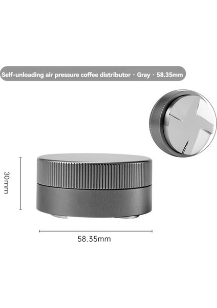 Kahve Tozu Pres Tamper Dört Kürek Taban Çelik Toz Çekiç Kendiliğinden Boşalan Kahve Tozu Dağıtıcı Gri 58.35MM (Yurt Dışından) indirimleri