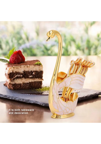 Kuğu Tarzı Kahve Tatlı Kaşığı Seti-Avrupa Meyve Kepçesi Tutucu ve Sofistike Yemek B Için Dekoratif Sofra Takımı (Yurt Dışından) fırsatları