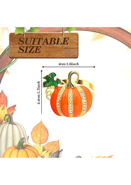 6 Adet Sonbahar Peçete Halkaları, Şükran Günü Peçete Halkası Cadılar Bayramı Balkabağı Peçete Tutucuları Tatil Akşam Yemeği Partisi Için (Yurt Dışından) fırsatları