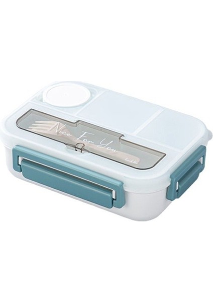 Yetişkinler ve Öğrenciler Için Çatal Bıçak Takımlı, 4 Bölmeli, Sızdırmaz, Mikrodalga ve Bulaşık Makinesinde Yıkanabilir Bento Öğle Yemeği Kutusu A (Yurt Dışından)