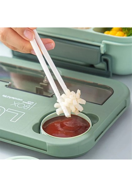 Yetişkinler ve Öğrenciler Için Çatal Bıçak Takımlı, 4 Bölmeli, Sızdırmaz, Mikrodalga ve Bulaşık Makinesinde Yıkanabilir Bento Öğle Yemeği Kutusu A (Yurt Dışından) indirimleri