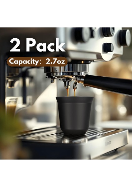 80ML Paslanmaz Çelik Espresso Fincan Seti - 2 Paket Çift Duvarlı 304 Paslanmaz Çelik Demitasse Fincanları 2.7oz, Siyah (Yurt Dışından) fiyatları