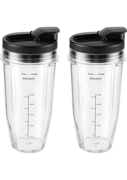 4 Adet Blender Bardak Yedek Parçaları 24OZ Kapaklı Blender Bardaklar Nutri Ninja BL480 BL640 CT680 Için (Yurt Dışından)
