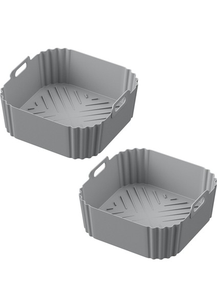 Ninja Air Fryer Pro Xl AF141 AF140 AF181 Kare Air Fryer Astarları Için 2 Adet Silikon Hava Fritöz Kaplamaları Yeniden Kullanılabilir Sepet A (Yurt Dışından)