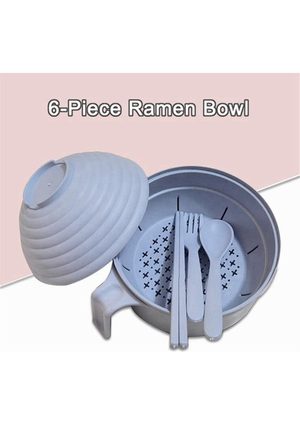 Çubuklu Mikrodalga Ramen Kase Seti - Dayanıklı, Kapaklı Mikrodalgada Pişirilebilir Erişte Pişirici, Yurtlar Için Ideal Nordic Blue (Yurt Dışından) modelleri